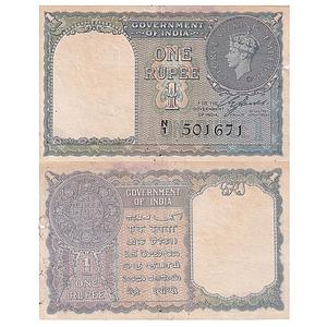 British India King George VI 1940 AD signed by C. E. Jones 1 Rupee