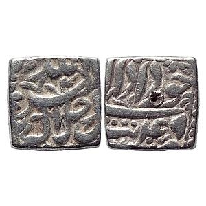 Mughal Akbar Tatta Mint Ilahi Month Khurdad Gemini Silver Square Rupee