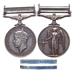 India General Service George VI Silver Medal Malaya Police