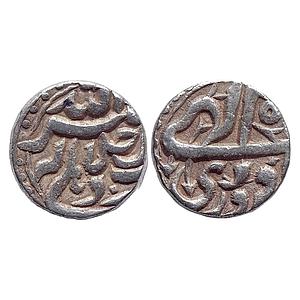 Mughal Akbar Delhi Mint Month Farwardin Aries Ilahi type Silver Rupee