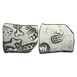 Ancient Punch Marked Coinage Mauryan Empire from lower Middle Ganga Valley Series VII Type