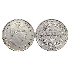 EIC Uniform Coinage William IV 1835 AD Calcutta Mint RS incuse B / II Bud leaves 20 Berrie