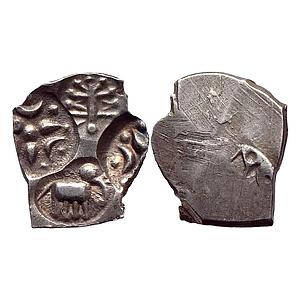 Ancient Punch Marked Coinage Deccan Chhindwara Hoard ABCB type Silver 1/2 Karshapana