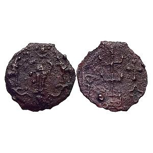 Ancient Kaushambi Vatsa Region Gajalakshmi Type Cast Copper Unit