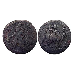 Ancient Kushans Vima Kadphises Copper Tetradrachm