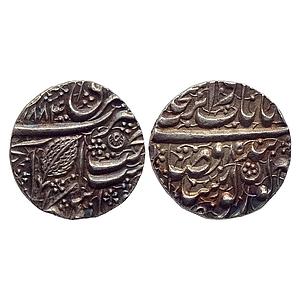 IK Sikh Empire Ranjit Singh VS 1884 Amritsar Mint NanakShahi Couplet Silver Rupee