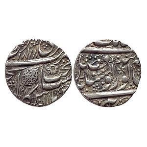IK Sikh Empire Ranjit Singh VS 1878 Amritsar Mint Nanakshahi Couplet Silver Rupee