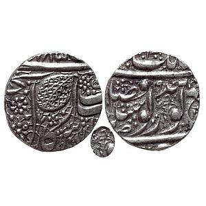 IK Sikh Empire Ranjit Singh VS 1885 Amritsar Mint Nanakshahi Couplet Silver Rupee