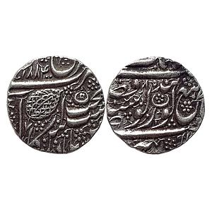 IK Sikh Empire Ranjit Singh VS 1884 Amritsar Mint NanakShahi Couplet Silver Rupee