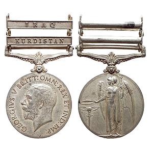 General Service Medal George V Iraq & Kurdistan bar Silver Medal