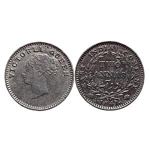 EIC Uniform Coinage Victoria Queen 1841 AD Madras Mint Continuous Legend S incuse and V ra