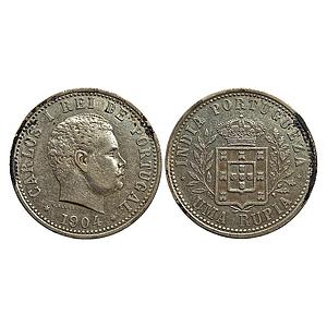 Indo Portuguese Goa Carlos I 1904 AD Silver Uma Rupia/Rupee