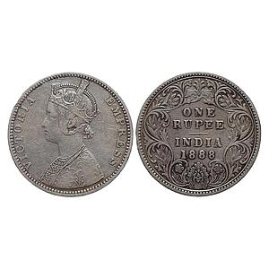 British India Victoria Empress 1888 AD Obv C2 Rev I B incuse inverted B Rev I variant Bomb