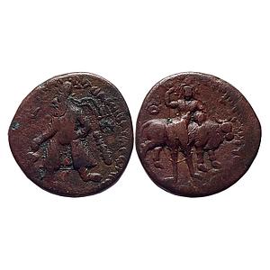 Ancient Kushans Vima Kadphises Shiva Oesho Copper Tetradrachm