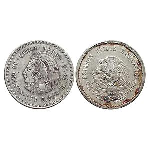 Mexico United Mexican States/Mexican Republic Silver (.900) 5 Pesos
