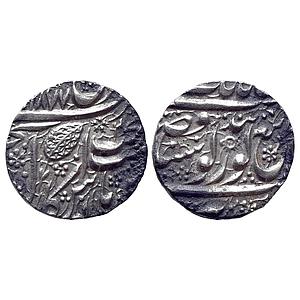 IK Sikh Empire Ranjit Singh VS 1877 Amritsar Mint Nanakshahi Couplet Silver Rupee