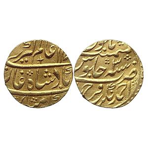 IK Farrukhabad Nawab Ahmed Khan Bangash INO Alamgir II Ahmadnagar Farrukhabad Mint Gold Mo