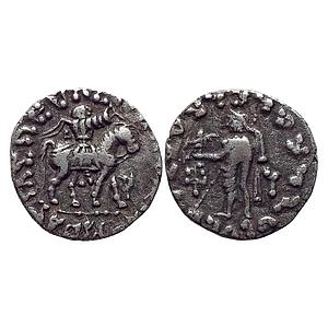 Ancient Indo-Scythians Azes II Silver Drachm