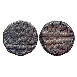 Mughal Akbar Dogam Mint Ilahi Month Ardibihisht Taurus Neem Tanka Akbar Shahi legend Coppe