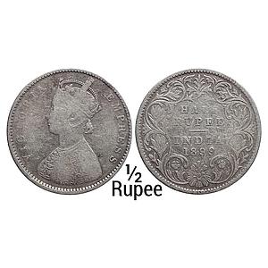 British India Victoria Empress 1899 AD Obv. A Rev. I B incuse Inverted B Bombay Mint Silve