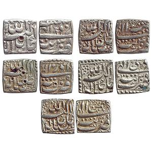 Mughal Akbar Tatta Mint Set of 5 different months Ilahi type Silver Square Rupee