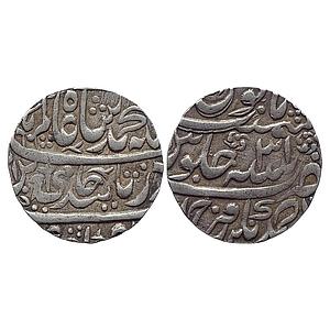 IK Farrukhabad Ahmad Khan Bangash INO Shah Alam II Ahmadnagar Farrukhabad Mint Silver Rupe