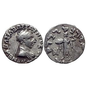 Ancient Indo-Greeks Menander I Silver Indian Drachm