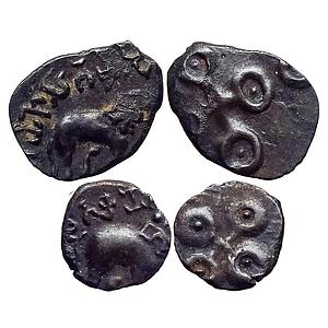 Ancient Deccan Satavahanas Siri Yagna Satakarani and Siri Satakarani Set of 2 Coins Potin 