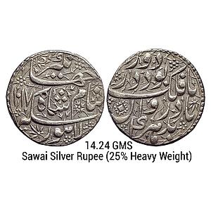 Mughal Jahangir Lahore Mint Silver Sawai Rupee 25% Heavy weight