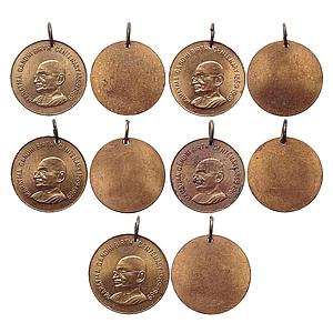 Medallion Mahatma Gandhi Birth Centenary Set of 5 Brass Medal
