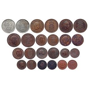 Indo Portuguese Colonial Issue Carlos I Luis I (Ludwig) Set of 12 Coins Silver 1/2 Rupia C