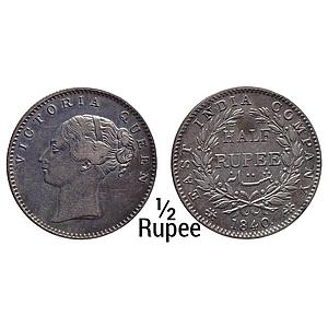 EIC Uniform Coinage Victoria Queen 1840 AD continuous legend English Head 19 Berries 9L+10