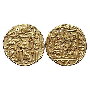 Bahmani Sultan Shams al din Muhammad Shah III Hadrat Muhammadabad Mint Gold Tanka