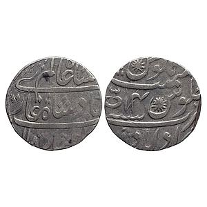 IK Rohilkhand Hafiz Rahmat Khan INO Shah Alam II Muradabad Mint Silver Rupee