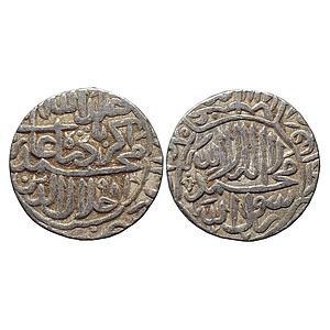 Mughal Akbar Shahr-i-Muazzam Ahmadabad Mint Silver Rupee