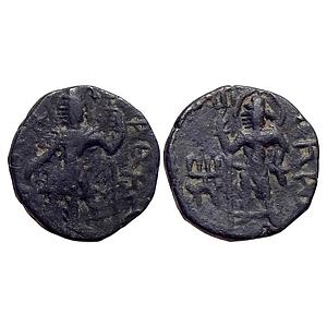 Ancient Kushanas Kanishka I Oesho Shiva Copper Drachm