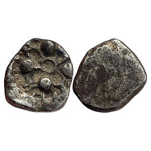 Ancient Punch Marked Coinage Upper Ganga Region Panchala Mahajanapada Silver 1/2 Vimshatik
