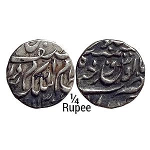 IPS Hyderabad State Mir Mahbub Ali Khan II Farkhanda Bunyad Hyderabad Mint Silver 1/4 Rupe