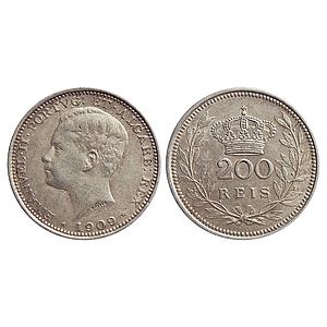Portugal, Manuel II, Silver, 200 Reis