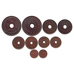 IPS Kutch State Vijayrajji Set of 5 Coins Adhio 1/2 Kori Payalo 1/4 Kori Dhabu 1/8 Kori Dh