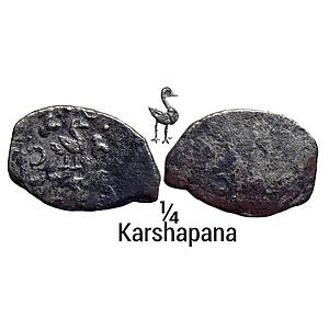 Ancient Punch Marked Coinage Saurashtra Janapada Silver 1/4 Karshapana