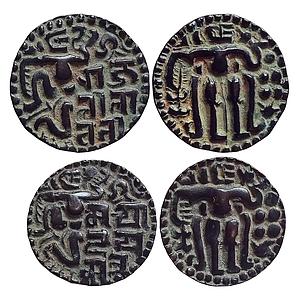 Hindu Medieval Sri Lanka Polonnaruwa Kingdom Lilavati and Sahasamalla Set of 2 Coins Coppe