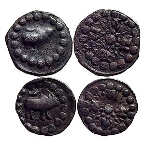 Ancient World Foreign Nepal Licchavi Kingdom Narendradeva Set of 2 Coins Copper Unit of di