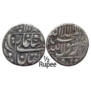 Mughal Shah Jahan Surat Mint Silver 1/2 Rupee