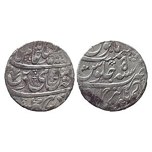 IK Farrukhabad Ahmad Khan Bangash INO Shah Alam II Ahmadnagar Farrukhabad Mint Silver Rupe