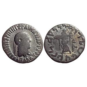 Ancient Indo-Greeks Apollodotus II Silver Indian Drachm