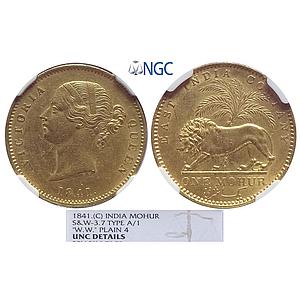 EIC Victoria Queen 1841 AD Gold Mohur
