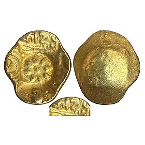 Hindu Medieval Yadavas of Devagiri Krishna Kanhara Deva Gold Gadyana Padma Tanka