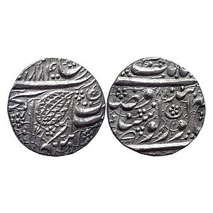 IK Sikh Empire Ranjit Singh VS 1884 Amritsar Mint NanakShahi Couplet Silver Rupee