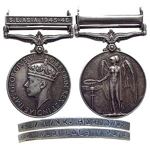 India General Service Medal George VI South East Asia 1945-46 bar Silver Medal